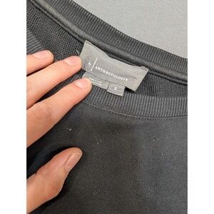 Anthropologie by Anthropologie Black Sweatshirt Tulle Hem Top Size S